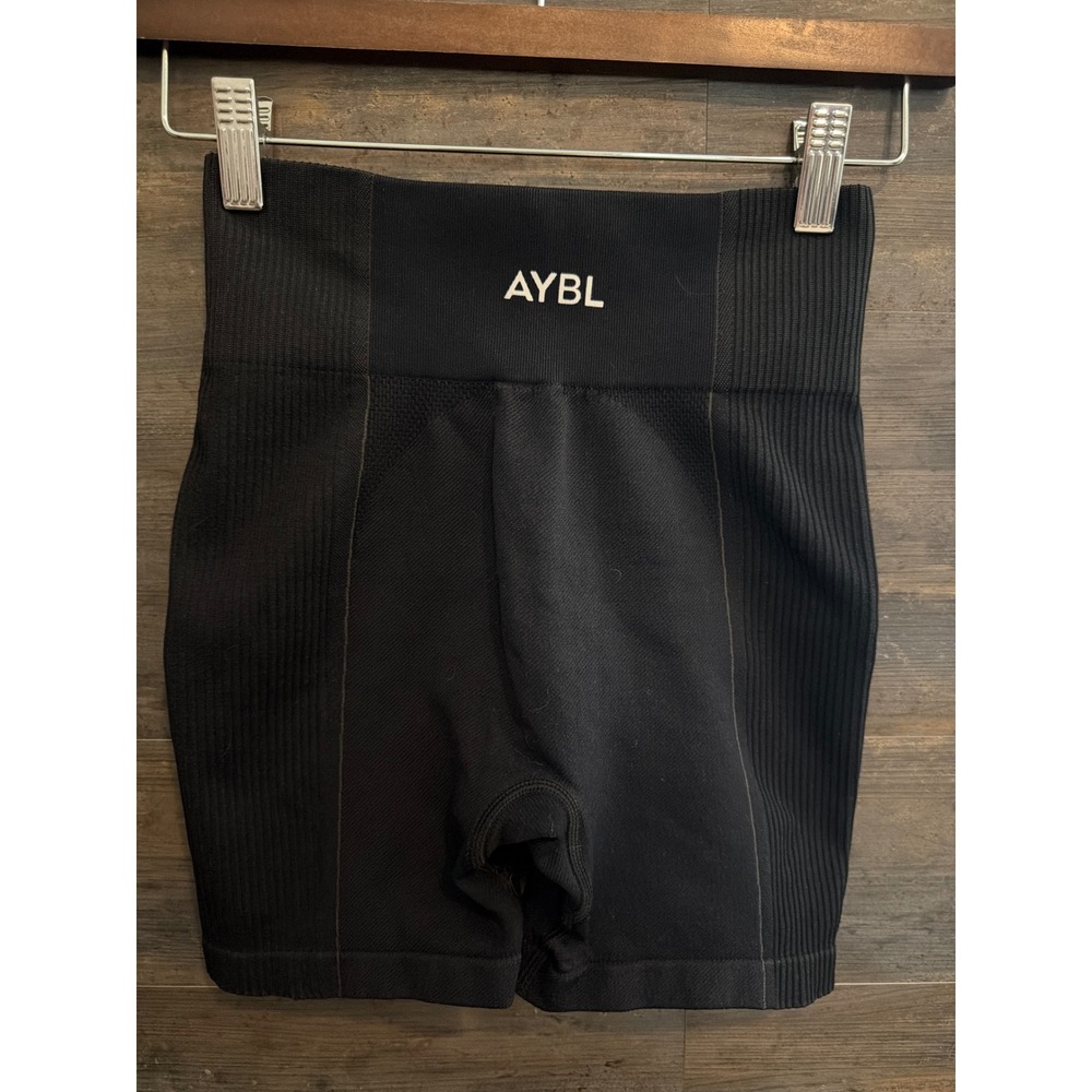 AYBL Womens Black Seamless Training Shorts High Waisted Athletic Gym Size S